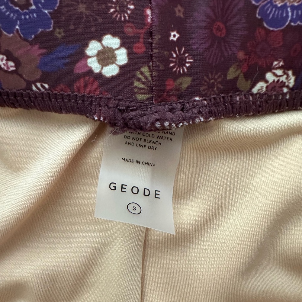 GEODE Charlotte Bottoms - Floral High Waist Women's Swim Shorts - Picture 2 of 4